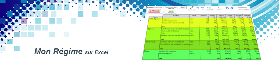 Calculateur de calories sous Excel